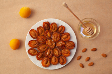 Apricot with honey and almonds