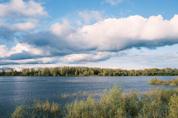 Landscape of Vyatka river. Vyatskiye Polyany, Kirov region,Russia. View of the river on a summer day