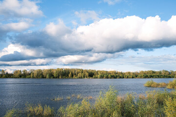 Obraz na płótnie Canvas Landscape of Vyatka river. Vyatskiye Polyany, Kirov region,Russia. View of the river on a summer day