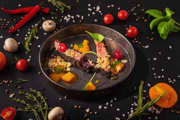 Pork steak with vegetables