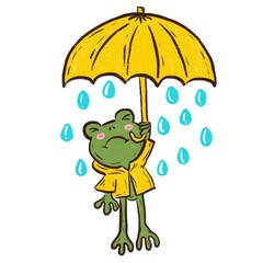 Obraz premium frog with umbrella
