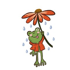 frog with flower