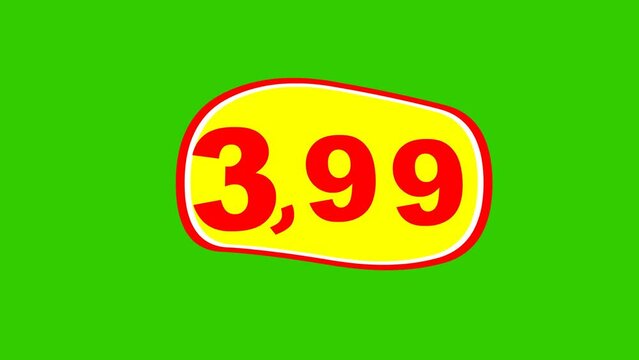 3,99 Discount, Animation, green background