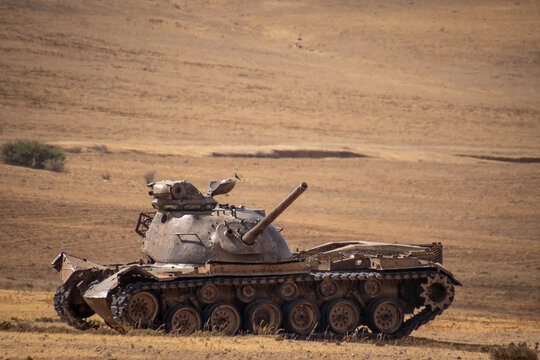 &eacute;pave de char allemand de la deuxi&egrave;me guerre mondiale dans le d&eacute;sert tunisien