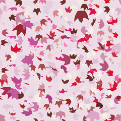 Pink seamless pattern with abstract leaves. Vector illustration.