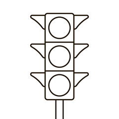 Signal electric traffic light line icon, stoplight. Direction, control, regulation transport and pedestrian. Vector contour illustration