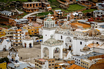 Cityscape of Copacabana, Bolivia. View from above