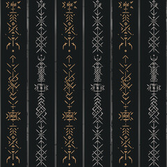 Ethnic seamless pattern with metal effect - 518128300