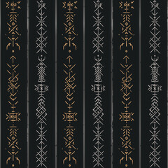 Ethnic seamless pattern with metal effect