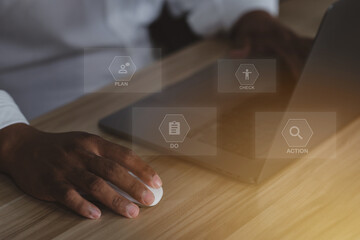 Update system software and apps on computers and smartphones. upgrade concept