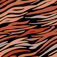 Seamless pattern, animal print. Tiger Skin. Vector illustration