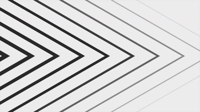 Black triangle pattern moving forward concept motion background. Seamless looping. 4K footage 3840x2160