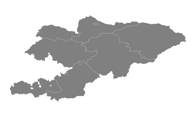 Obraz premium Kyrgyzstan administrative map
