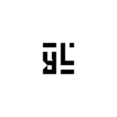 YL retro logo design initial concept high quality logo design