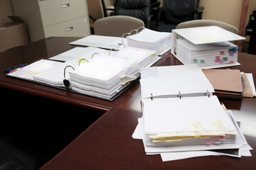 Office Binders of Papers or Files for Organizing in Business