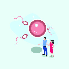 Human reproduction and family planning isometric 3d vector illustration concept for banner, website, illustration, landing page, flyer, etc.