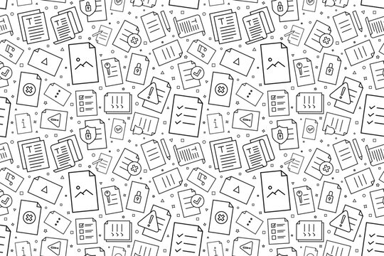 Vector documents pattern. Files seamless background	
