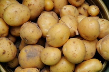 Close up of raw potatoes