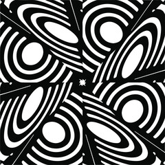 Abstract background with black and white pattern. Unique geometric vector swatch. Perfect for site backdrop, wrapping paper, wallpaper, textile and surface design. 