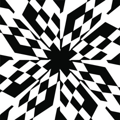 Abstract background with black and white pattern. Unique geometric vector swatch. Perfect for site backdrop, wrapping paper, wallpaper, textile and surface design. 
