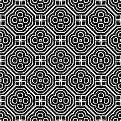 Abstract background with black and white seamless pattern. Unique geometric vector swatch. Perfect for site backdrop, wrapping paper, wallpaper, textile and surface design. 