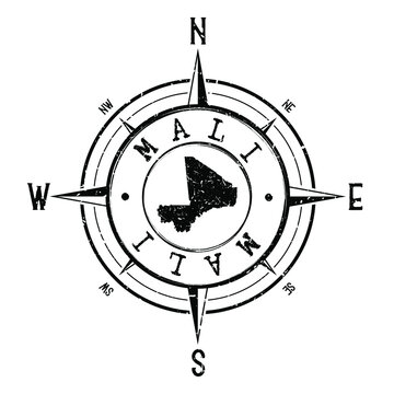 recommend clip art: Mali Stamp Map Compass Adventure. Illustration Travel Country Symbol. Seal Expedition Wind Rose Icon.