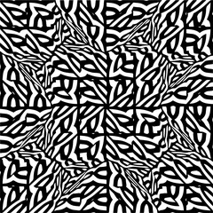 Abstract background with black and white seamless pattern. Unique geometric vector swatch. Perfect for site backdrop, wrapping paper, wallpaper, textile and surface design. 