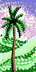background with palm tree