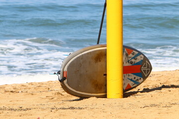 Sports equipment and equipment in a city park on the Mediterranean coast.