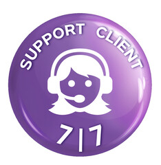 Icône Commerce en ligne - Support client 7/7