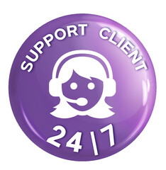 Icône Commerce en ligne - Support client 24/7