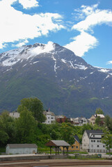 Fototapeta na wymiar view of the village of near Andalsnes Norway