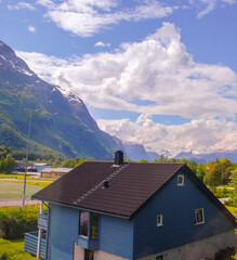 Fototapeta na wymiar house in the mountains near Andalsnes Norway