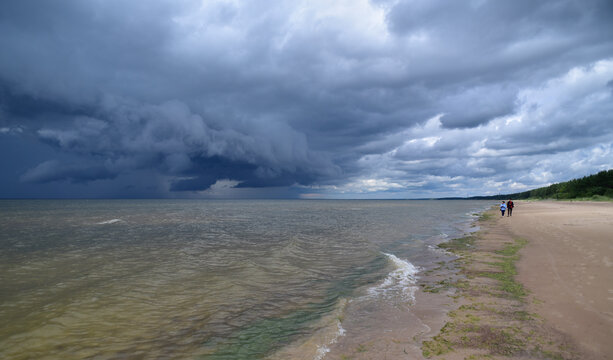 Heavy clouds at the seashore  of the balticsea
