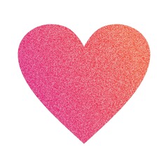 Pink peach heart with grain and gradient.Stickers and inscriptions are funny, emoticons are stylish, romantic. Retro emoticons of pink, purple color.Rainbow gradients, psychedelics. 
