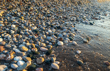 Sea Waves on Pebble Beach