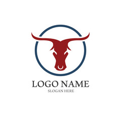 bull horn logo with template vector style.