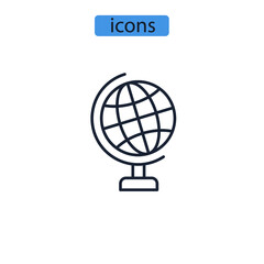 Globe icons  symbol vector elements for infographic web