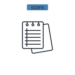notebook paper icons  symbol vector elements for infographic web