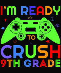 Back to school gaming t shirt design