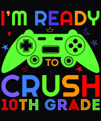 Back to school gaming t shirt design