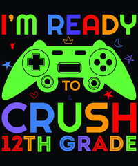 Back to school gaming t shirt design