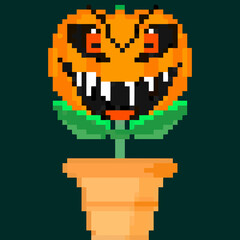 Jack olantern Halloween flower. Have a scary Halloween the devil himself
