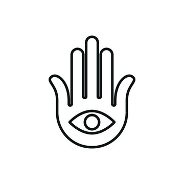Hamsa hand icon - editable stroke