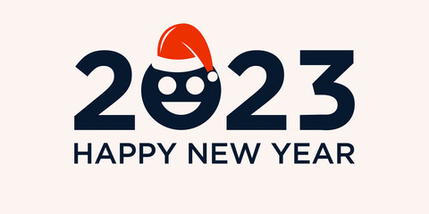 Happy New Year 2023 logo design. New year 2023 text design vector template.