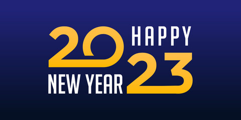Fototapeta na wymiar Happy New Year 2023 logo design. New year 2023 text design vector template.