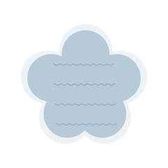 Cartoon cute blue memo note. Isolated on white background, flat design, vector, illustration, EPS10