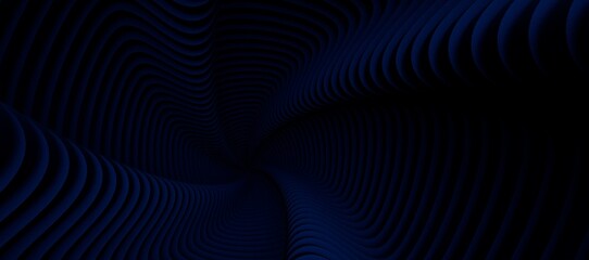 3D render abstract background of smooth lines of spline blue waves