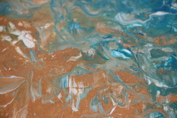 Marbled blue abstract background. Liquid marble pattern.