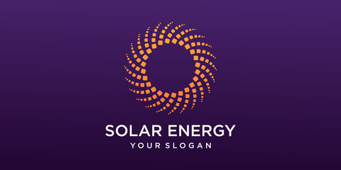 Solar Energy logo designs vector, Sun power logo